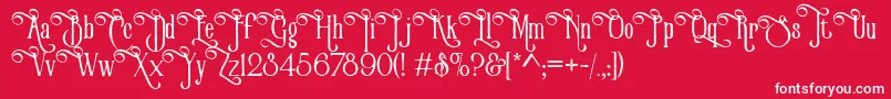 Шрифт VictorianParlorVintageAlternateFree – белые шрифты на красном фоне