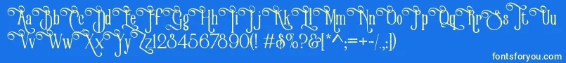 VictorianParlorVintageAlternateFree Font – Yellow Fonts on Blue Background