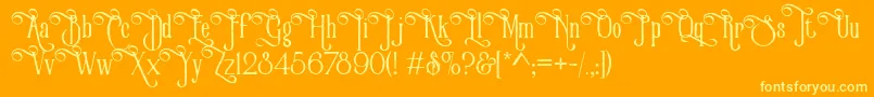 VictorianParlorVintageAlternateFree Font – Yellow Fonts on Orange Background