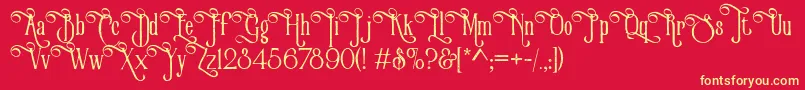 VictorianParlorVintageAlternateFree Font – Yellow Fonts on Red Background
