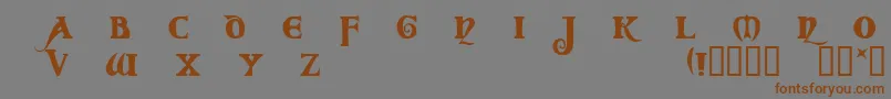 フォントCOD      – 茶色の文字が灰色の背景にあります。