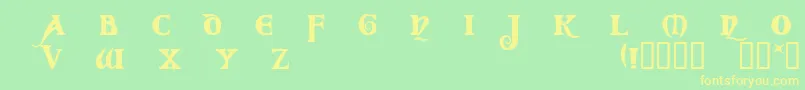 COD     -Schriftart – Gelbe Schriften auf grünem Hintergrund