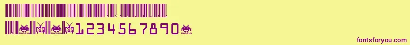code xero fontvir us Font – Purple Fonts on Yellow Background