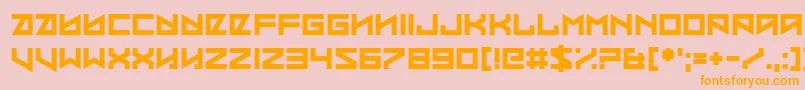 フォントCoded Message – オレンジの文字がピンクの背景にあります。