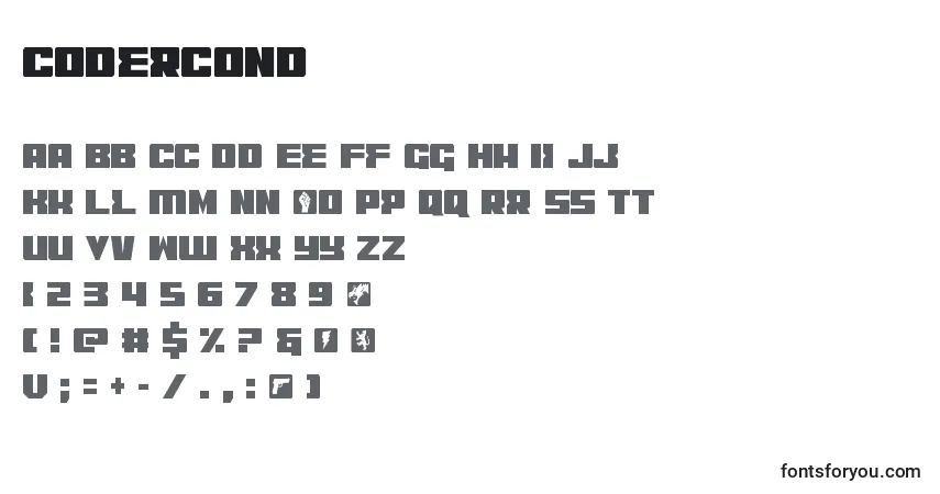 Шрифт Codercond (123655) – алфавит, цифры, специальные символы