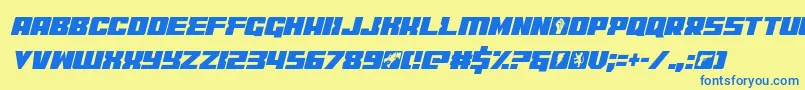 coderconditalic Font – Blue Fonts on Yellow Background