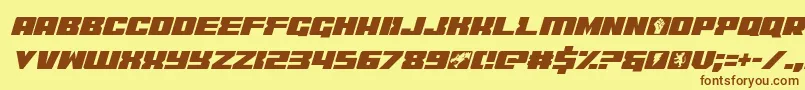 Fonte coderitalic – fontes marrons em um fundo amarelo