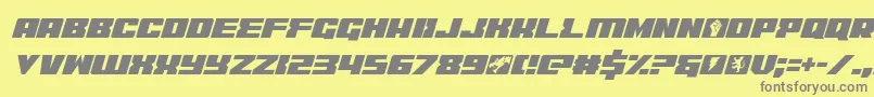 フォントcoderitalic – 黄色の背景に灰色の文字