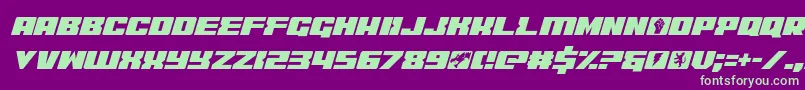 フォントcoderitalic – 紫の背景に緑のフォント