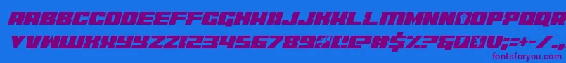 coderitalic Font – Purple Fonts on Blue Background