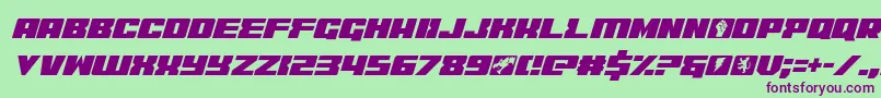 フォントcoderitalic – 緑の背景に紫のフォント