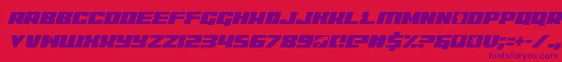 フォントcoderitalic – 赤い背景に紫のフォント