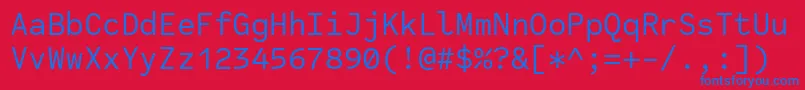 Czcionka CodeSaver Regular – niebieskie czcionki na czerwonym tle