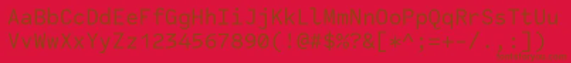 CodeSaver Regular Font – Brown Fonts on Red Background