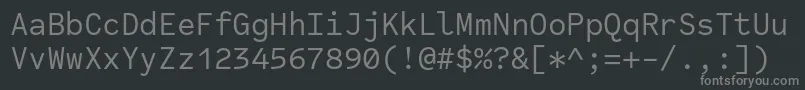 Fonte CodeSaver Regular – fontes cinzas em um fundo preto