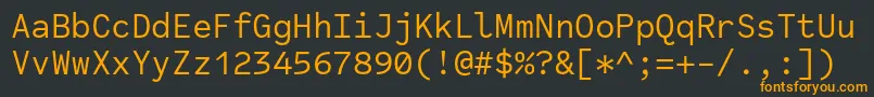 フォントCodeSaver Regular – 黒い背景にオレンジの文字