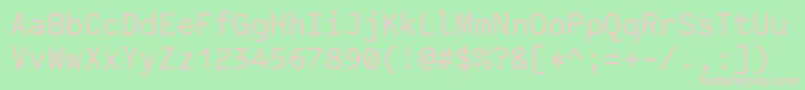 フォントCodeSaver Regular – 緑の背景にピンクのフォント