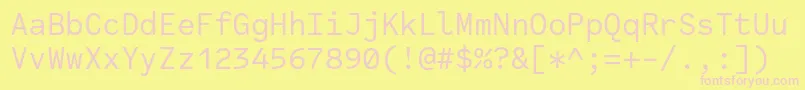 CodeSaver Regular-fontti – vaaleanpunaiset fontit keltaisella taustalla