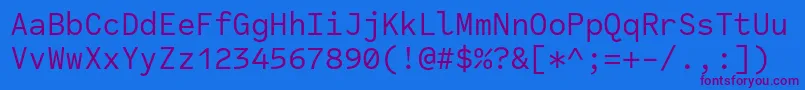 Lisätietoja CodeSaver Regular-fontista CodeSaver Regular-fontti – violetit fontit sinisellä taustalla