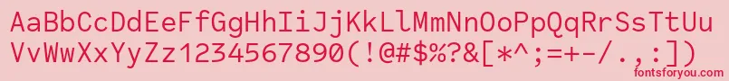 フォントCodeSaver Regular – ピンクの背景に赤い文字