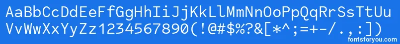 Czcionka CodeSaver Regular – białe czcionki na niebieskim tle