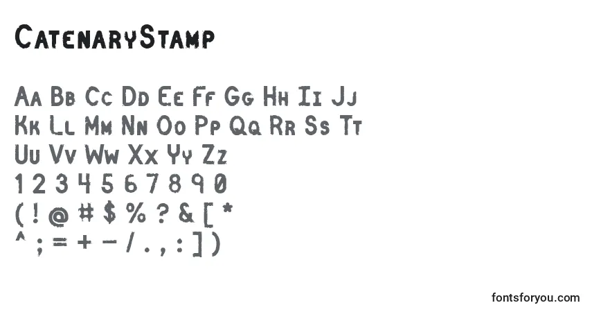 Schriftart CatenaryStamp – Alphabet, Zahlen, spezielle Symbole