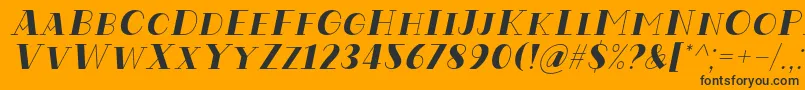 Codian October Eight Italic Font by Situjuh 7NTypes Font – Black Fonts on Orange Background