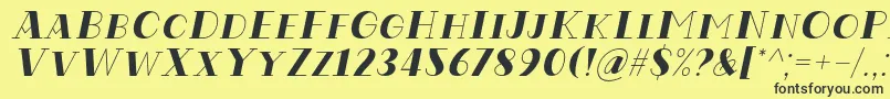 Codian October Eight Italic Font by Situjuh 7NTypes Font – Black Fonts on Yellow Background