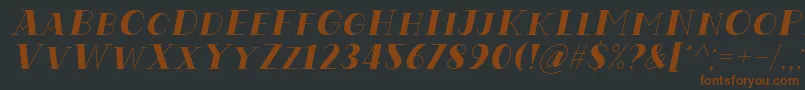 Codian October Eight Italic Font by Situjuh 7NTypes-fontti – ruskeat fontit mustalla taustalla