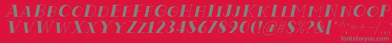 Czcionka Codian October Eight Italic Font by Situjuh 7NTypes – szare czcionki na czerwonym tle