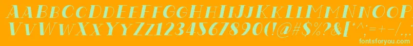 Codian October Eight Italic Font by Situjuh 7NTypes Font – Green Fonts on Orange Background