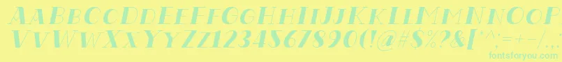 Codian October Eight Italic Font by Situjuh 7NTypes Font – Green Fonts on Yellow Background