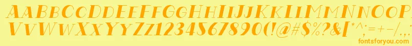 Codian October Eight Italic Font by Situjuh 7NTypes Font – Orange Fonts on Yellow Background