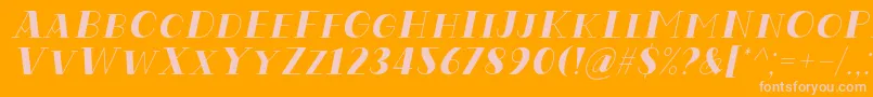 Codian October Eight Italic Font by Situjuh 7NTypes Font – Pink Fonts on Orange Background