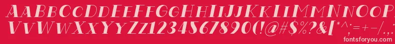 Codian October Eight Italic Font by Situjuh 7NTypes Font – Pink Fonts on Red Background