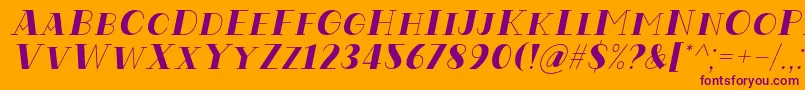 Codian October Eight Italic Font by Situjuh 7NTypes Font – Purple Fonts on Orange Background