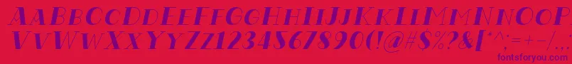 Codian October Eight Italic Font by Situjuh 7NTypes Font – Purple Fonts on Red Background