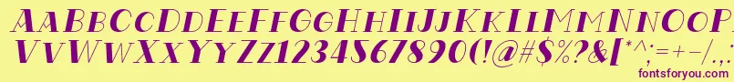 Codian October Eight Italic Font by Situjuh 7NTypes Font – Purple Fonts on Yellow Background
