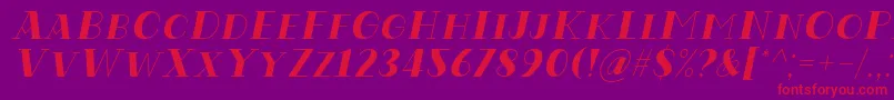 Codian October Eight Italic Font by Situjuh 7NTypes Font – Red Fonts on Purple Background