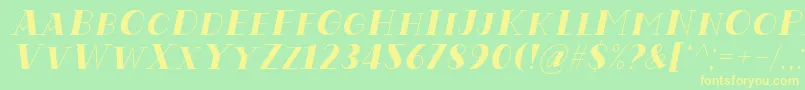Codian October Eight Italic Font by Situjuh 7NTypes Font – Yellow Fonts on Green Background