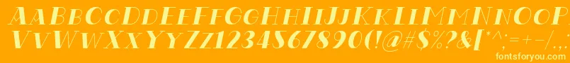 Codian October Eight Italic Font by Situjuh 7NTypes Font – Yellow Fonts on Orange Background