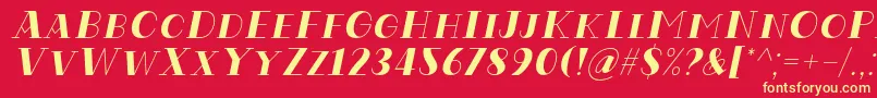 Codian October Eight Italic Font by Situjuh 7NTypes Font – Yellow Fonts on Red Background