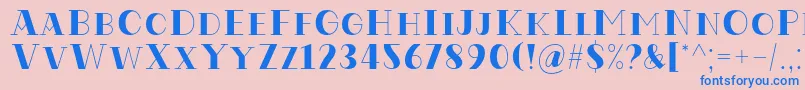 Fonte Codian October Eight Regular Font by Situjuh7NTypes – fontes azuis em um fundo rosa