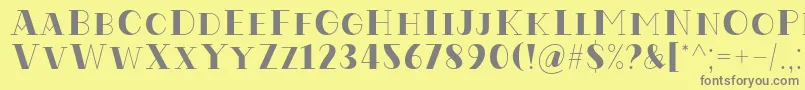 Fonte Codian October Eight Regular Font by Situjuh7NTypes – fontes cinzas em um fundo amarelo