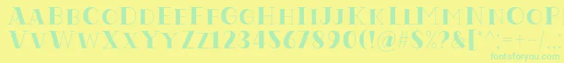 Codian October Eight Regular Font by Situjuh7NTypes Font – Green Fonts on Yellow Background