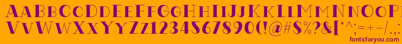 フォントCodian October Eight Regular Font by Situjuh7NTypes – オレンジの背景に紫のフォント