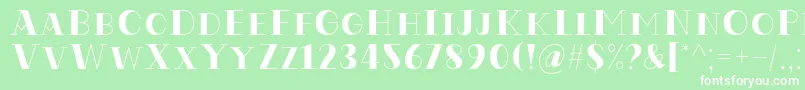 Fonte Codian October Eight Regular Font by Situjuh7NTypes – fontes brancas em um fundo verde