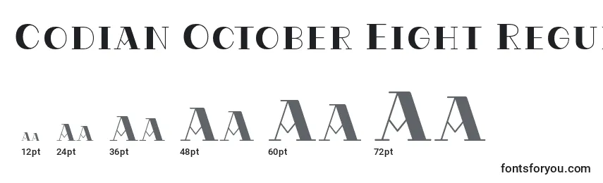 Tamanhos de fonte Codian October Eight Regular Font by Situjuh7NTypes
