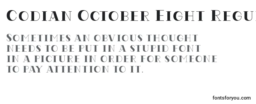 Schriftart Codian October Eight Regular Font by Situjuh7NTypes