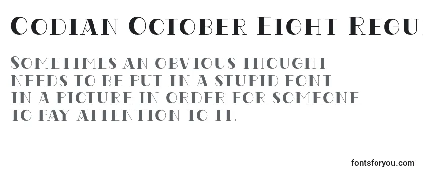 Przegląd czcionki Codian October Eight Regular Font by Situjuh7NTypes